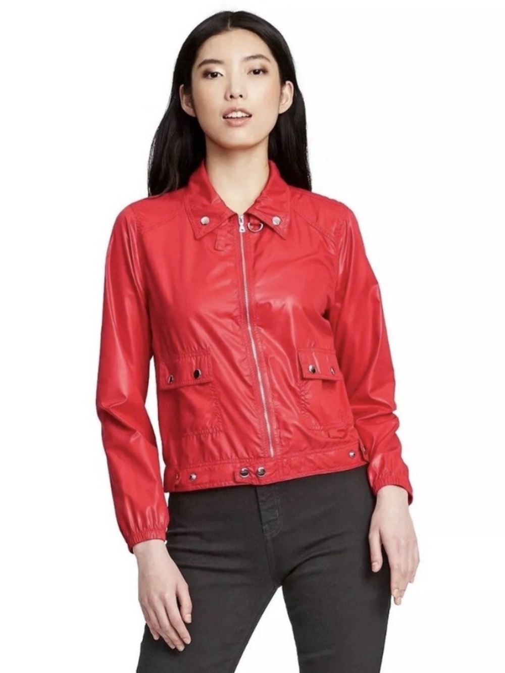 Proenza Schouler Red Long Sleeve Bomber Jacket